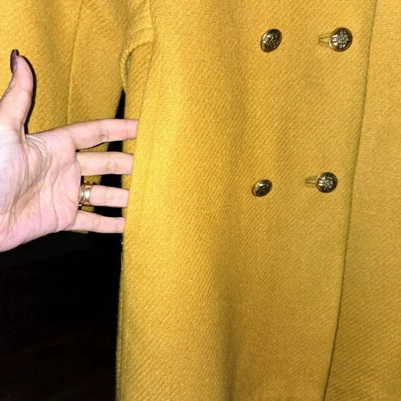 Vintage Mustard Wool Coat with Leopard Print Collar – Berson’s - Picture 5 of 8